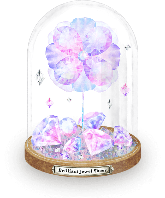 イラスト：ドームに入ったBrilliant Jewel sheerをイメージした花